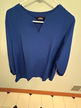 Lands' End cobalt blue women's tunic blouse